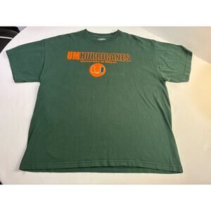 Miami Hurricanes Team Champs T Shirt Mens XL Green University of Miami NCAA
